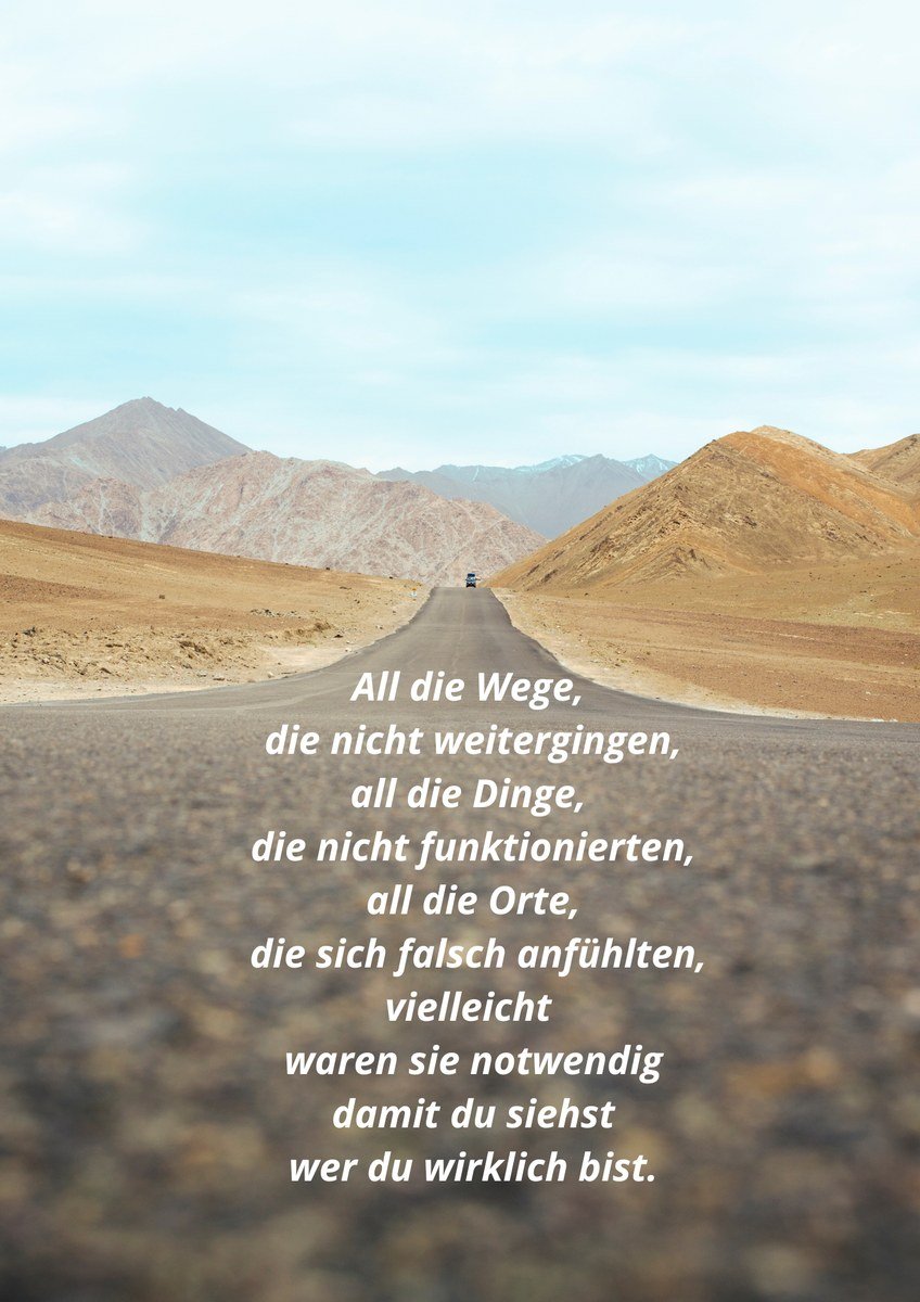 Ein Weg als Symbol für Rückblick, Entwicklung und Selbsterkenntnis