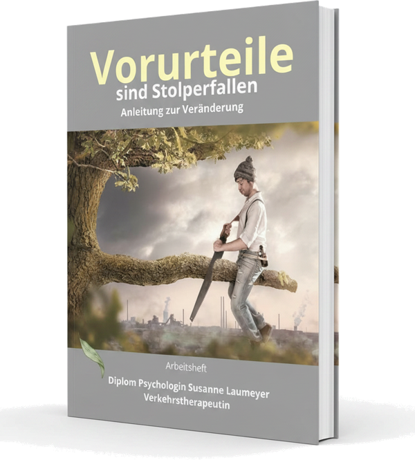 Buch-Mockup: Vorurteile sind Stolperfallen – Anleitung zur Veränderung